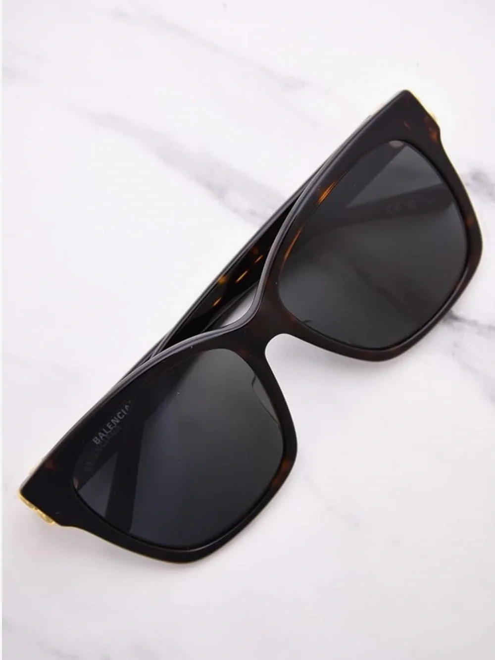 New Balenciaga BB0102SA Square Sunglasses Havana